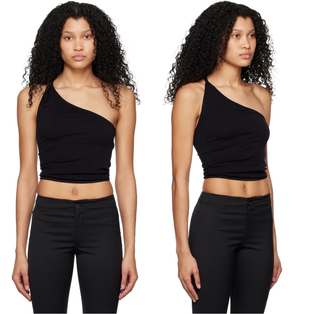 Filippa K One Shoulder Black Tank Top